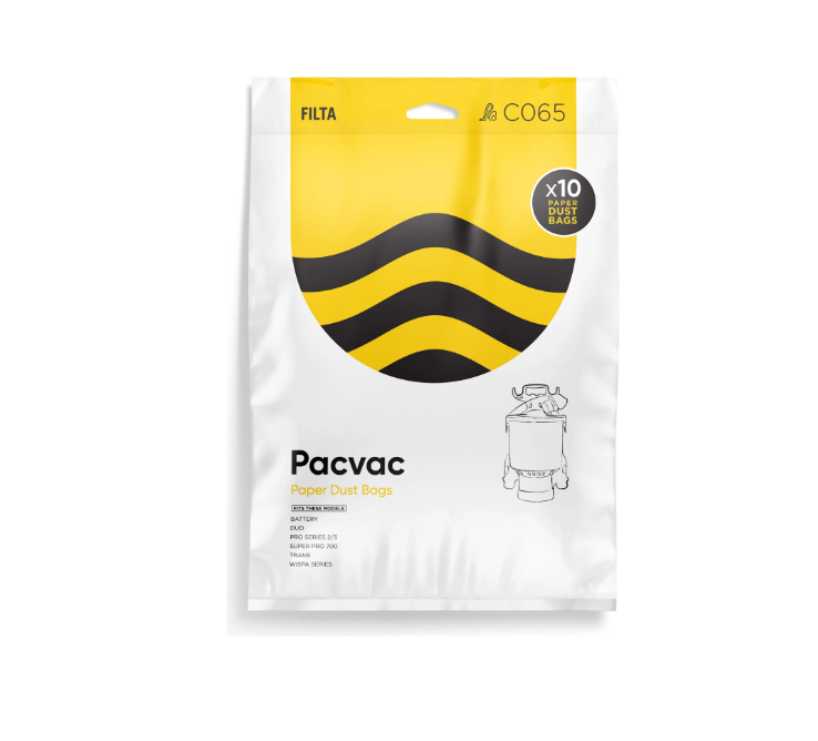 Filta Pacvac Superpro Paper Vacuum Cleaner Bags 10 Pk