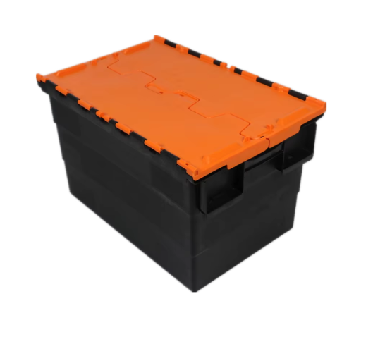 QS Collapsible Storage Crate 61L Black/Orange