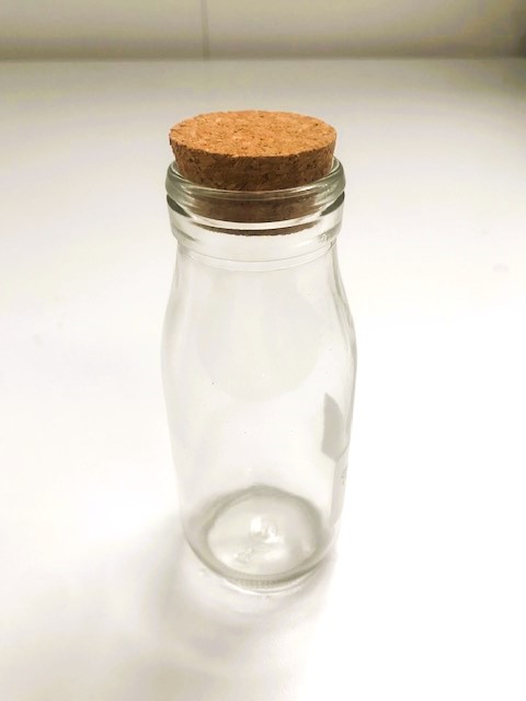 Kates Glass Bottle with Cork Lid 250ml