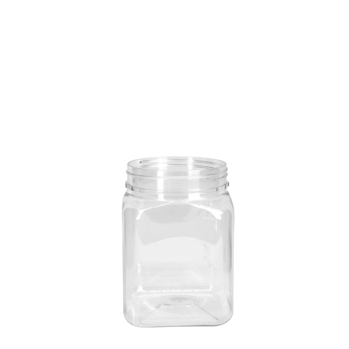 Jar PET Square 375gm/270ml Short Clear BASE ONLY!