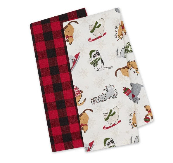 Christmas Animal Dishtowel Set Of 2