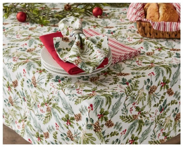 Holiday Sprigs Printed Tablecloth - 52 X 52"