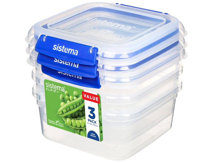 Sistema Food Storage 1.15L Square – 3 Pack