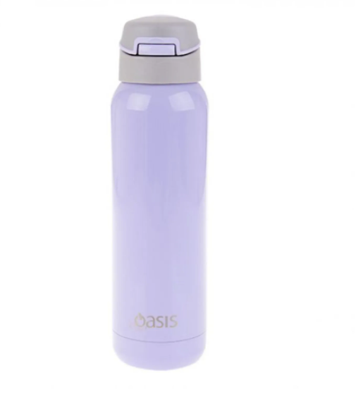 Oasis S/S Insulated Drink Bottle W/Flip Straw Lid 500ml Lilac