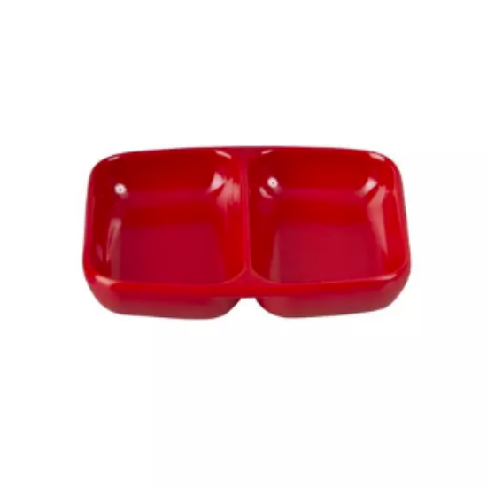 Red Divided Sauce Dish 8.5x7cm WAS $1.99 NOW