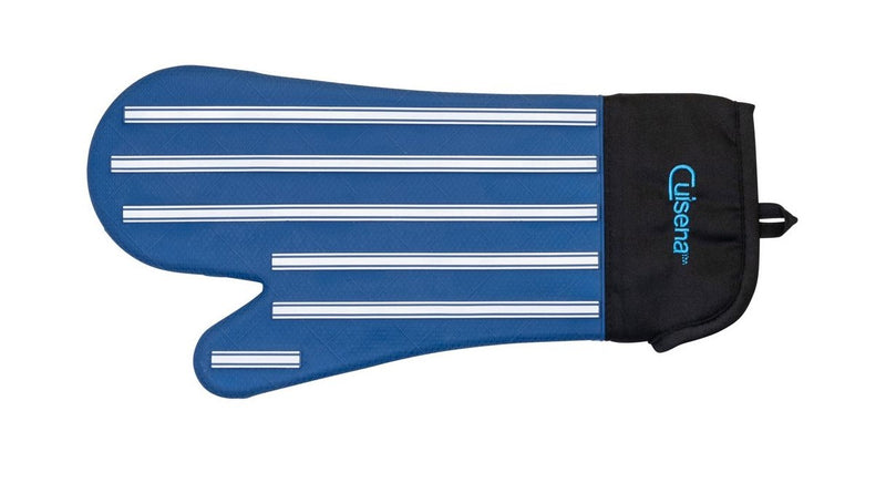 Cuisena Silicone & Fabric Oven Glove - Blue Stripe