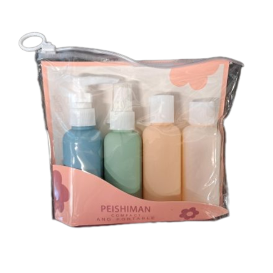 4pc Traveling Bottle Set 60ml In Clear Pouch