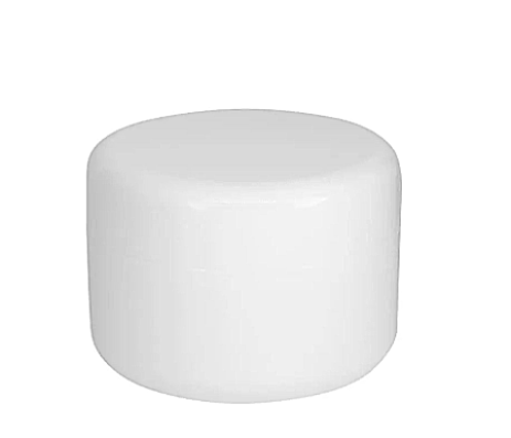 Cosmetic Pot Round White W/lid