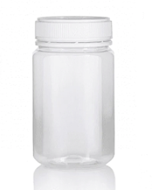 Jar PET Round 500gm/400ml Short with White Cap
