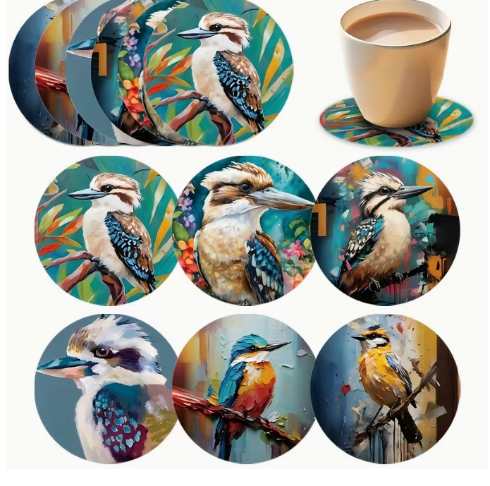 Aussie Design Wooden Coasters 6Pc Set