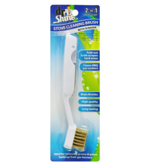 Dr Shine Stove Cleaning Brush W Scraper 2n1