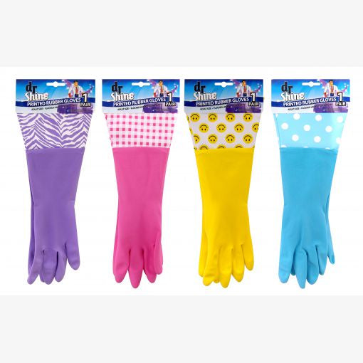 Gloves Rubber W Prints - 1 pair