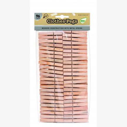 Laundry Pegs Wooden 70mm 96Pk