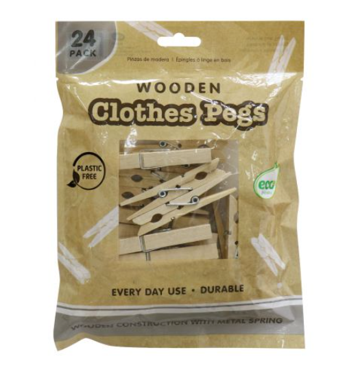 Wooden Clothes Pegs 24pk
