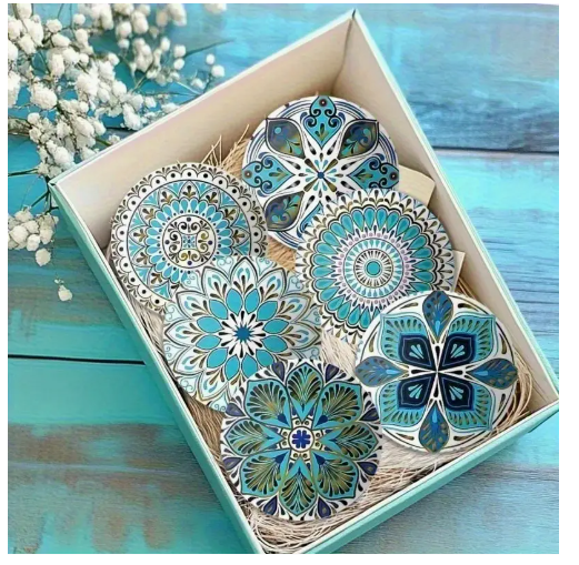 Coasters Set of 6 Blue