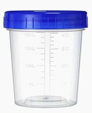 120ml Clear Container W Blue Lid