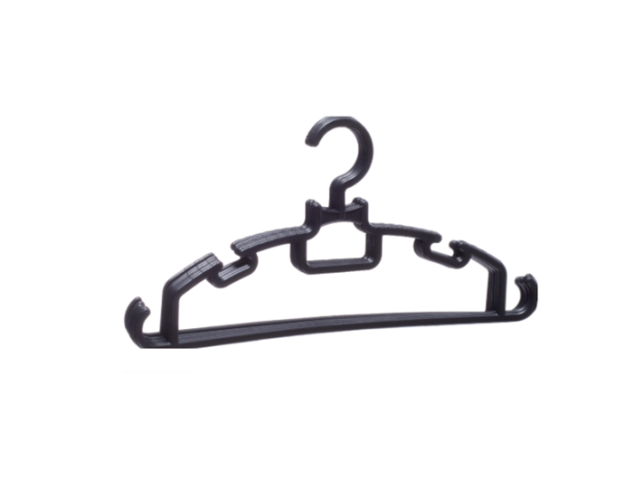 Coat Hanger 6pc Black Plastic