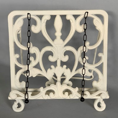 30cm Square White Recipe Book Holder Cast Iron