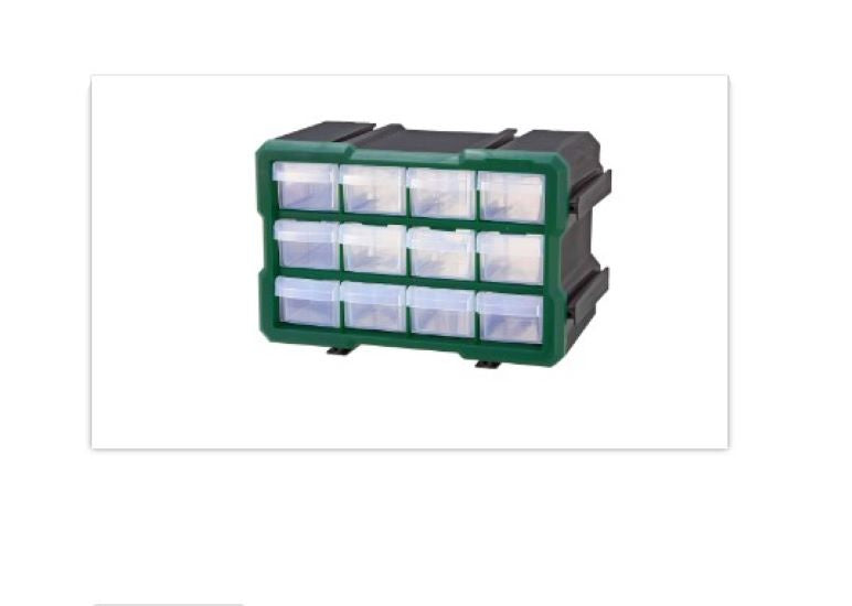 Compartment Storage 12 Drawer Green