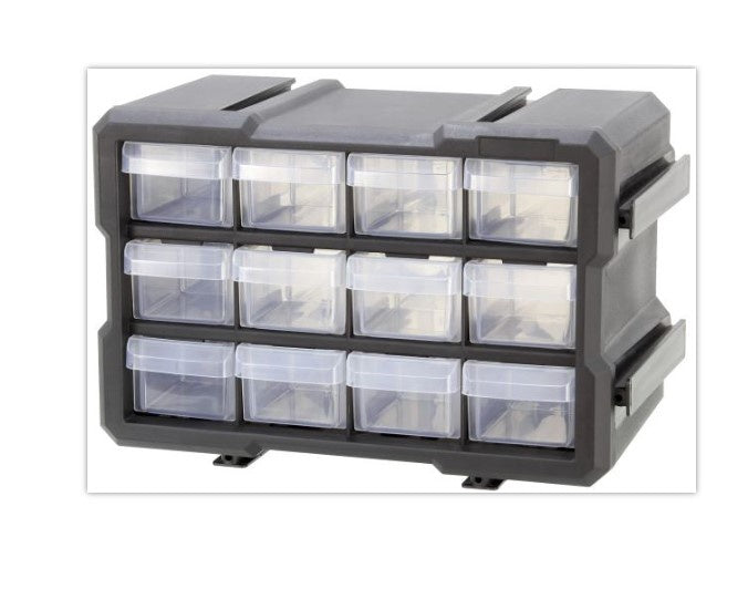 Compartment Storage 12 Drawer Black