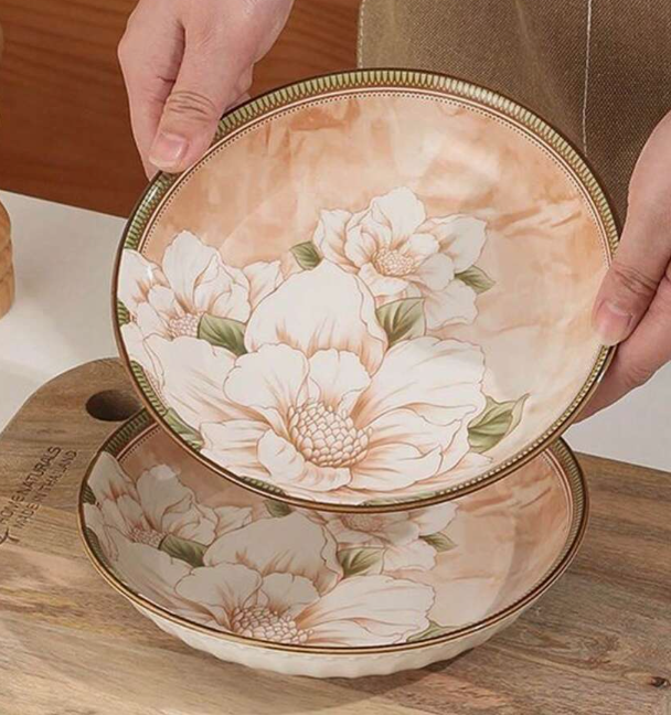 Japanese Camelia Low Bowl 17.8cm