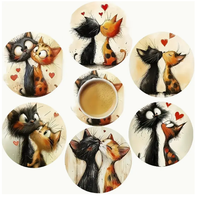 Cartoon Cat Coasters