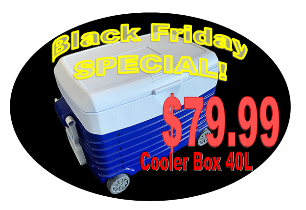 Cooler Box, With Wheels, 40L, Blue