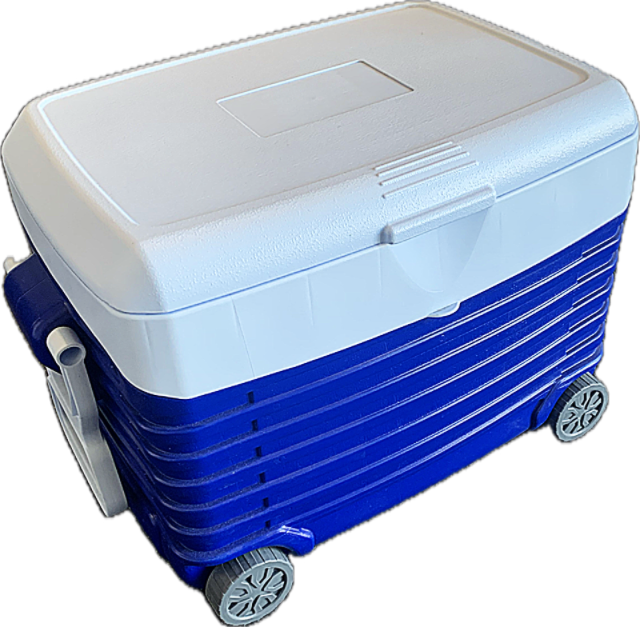 Cooler Box, With Wheels, 40L, Blue