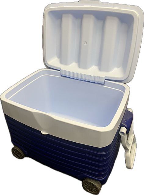 Cooler Box, With Wheels, 40L, Blue