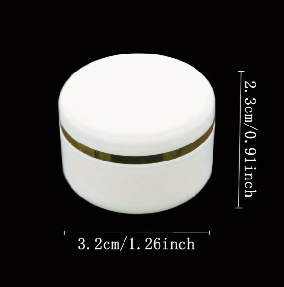 10ml Cosmetic Jar White W Gold