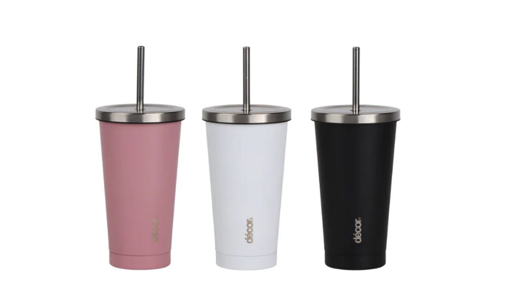 Décor® Double Wall Reusable Stainless Steel Tumbler – 450ml (Assorted Colors)