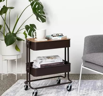 Trolley 2 Tier with wood top