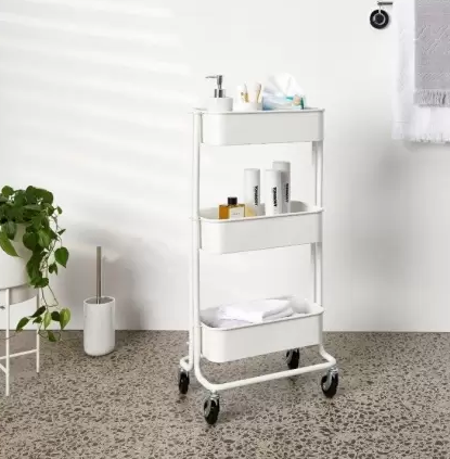 Trolley Narrow 3 Steel White