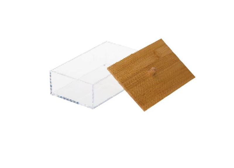 Seymours Lyra Rectangle Clear Storage with Bamboo Lid (16 x 10 x 5cm)