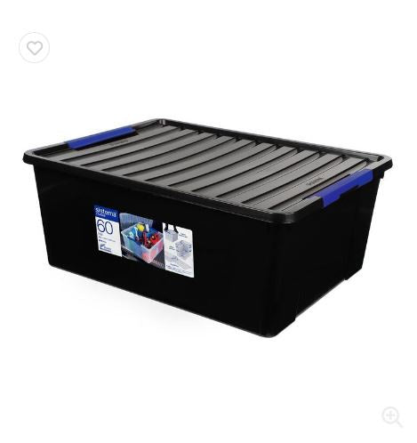 Sistema 60L Storage Bin & Lid, Black