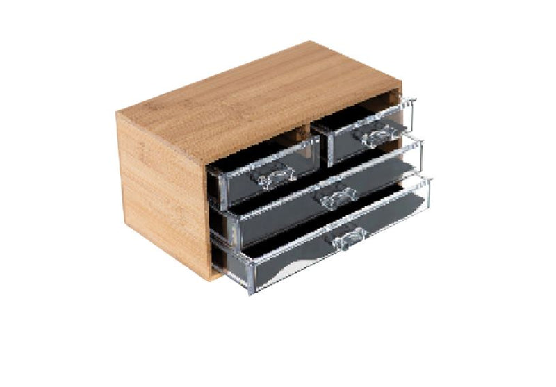 Seymours Lyra Bamboo Storage with Clear 4 Drawer Storage