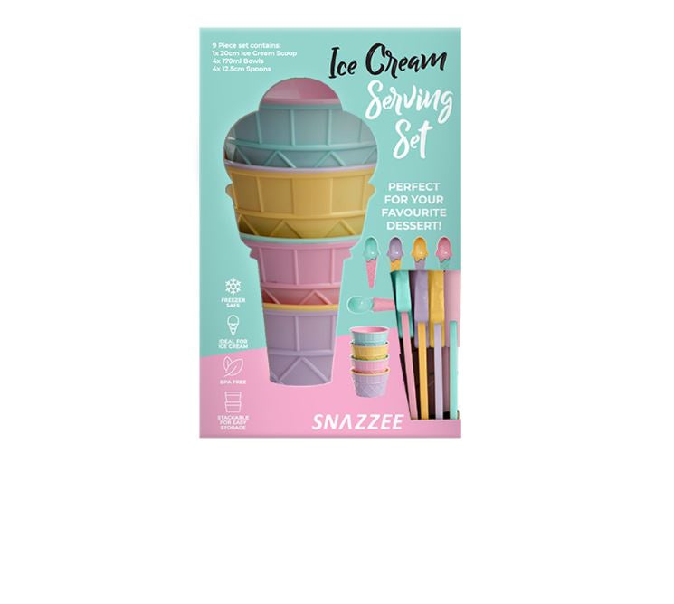 Snazzee Ice Cream Serving Set of 9