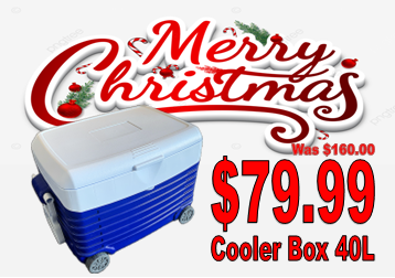 Cooler Box, With Wheels, 40L, Blue