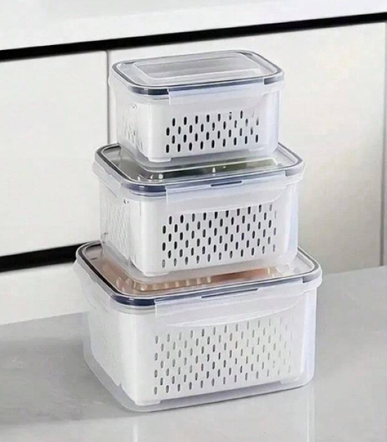 Clip Lid Box W Strainer Basket
