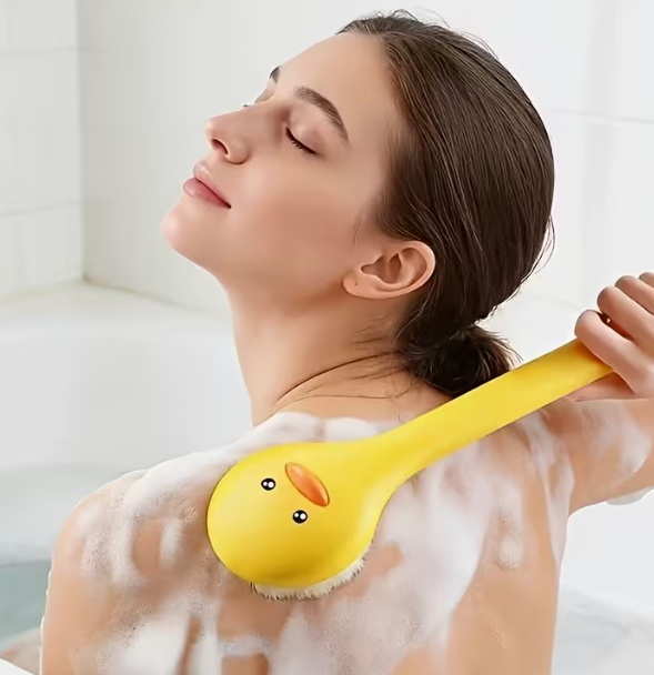 Long Handled Back Brush - Yellow Duck