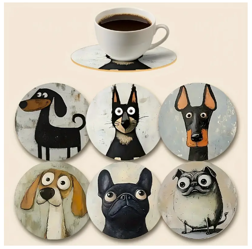 Dog Coasters Set of 6