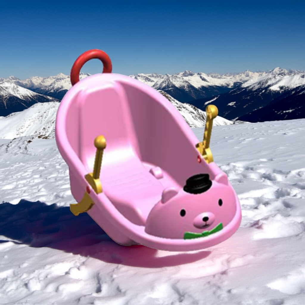 Snow sled Benny Bear W Wheels Sled Pink