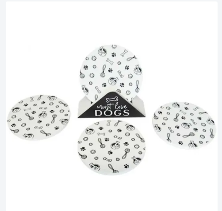 Coasters Set of 4 - Dog Round