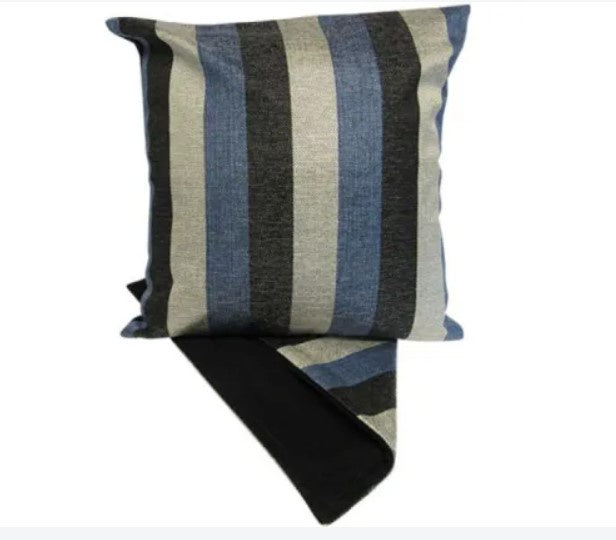 Cushion Cover Linen Look Stripes Blue