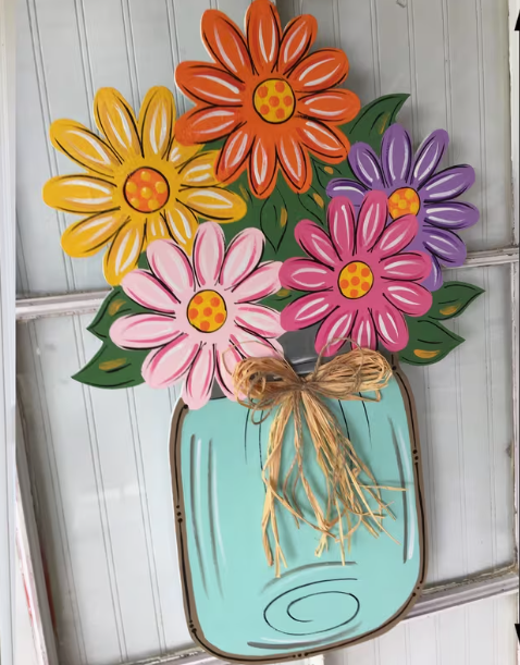 Wooden Flower Vase Sign