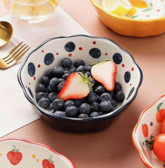 Fruit Salad Bowl Hand Painted