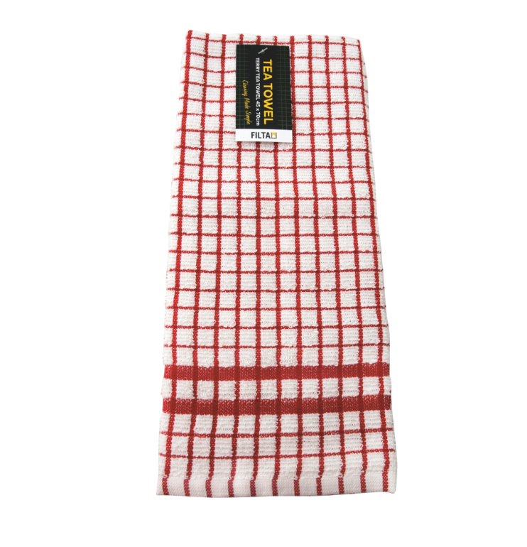 Filta Cotton Tea Towel Terry Red 45x70 cm Single