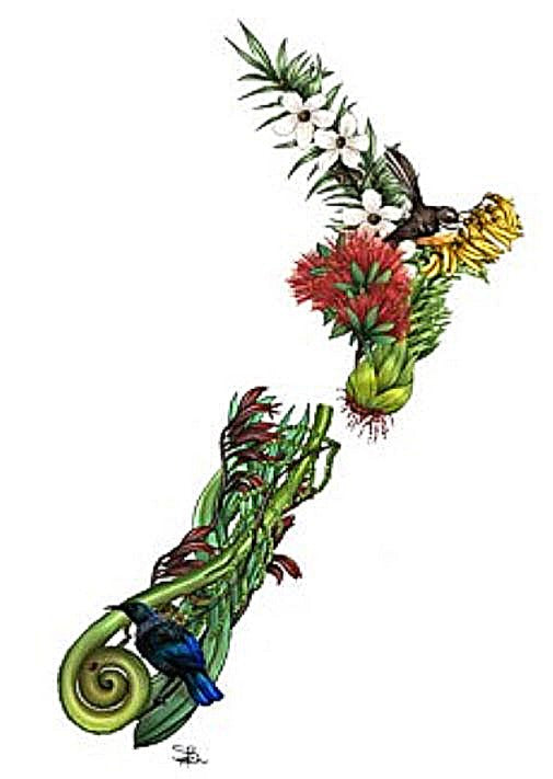 Resin Keyring 5cm x 3.5cm NZ Birds - Single