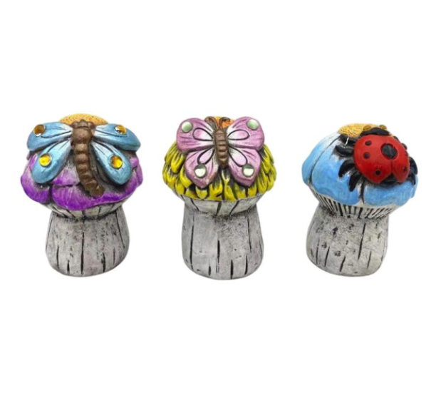 Mushroom With Insect Single Statue