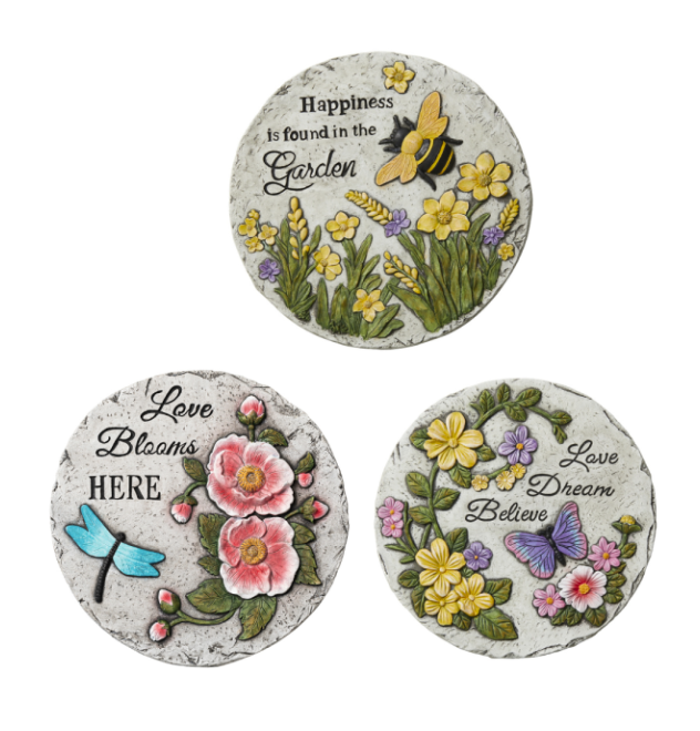 Garden Decor - Round Flower With Insect 26cm